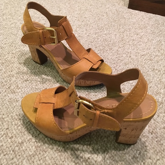 Cork heeled sandals
