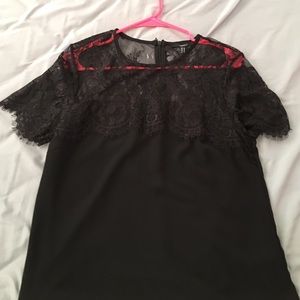 Black shirt with lace