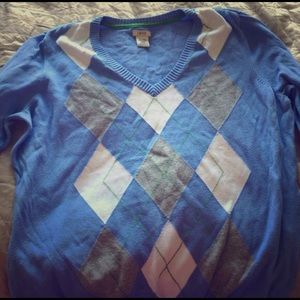 Blue argyle IZOD sweater