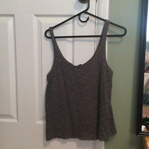 Dark gray flower pattern tank top