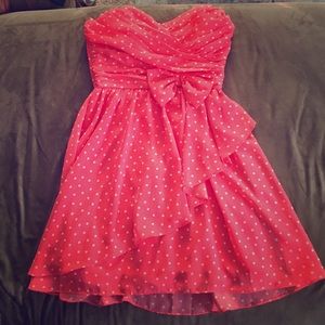 Pink/White Fit and Flare Home Coming Dress