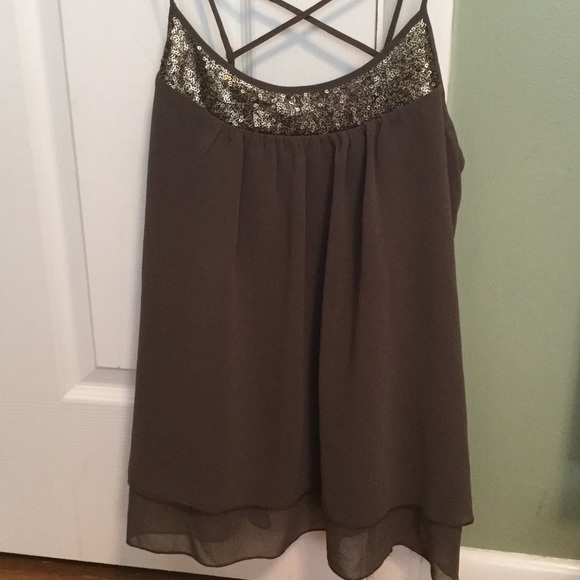 Olive green long tank.