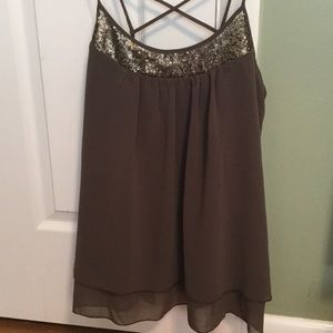 Olive green long tank.