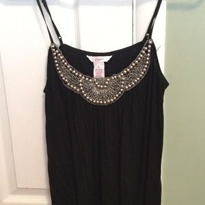 Black jeweled tank top