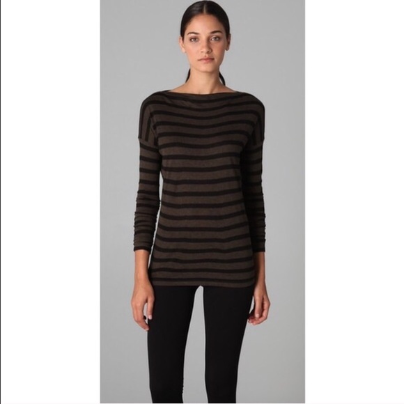 Vince Striped Boatneck Tee