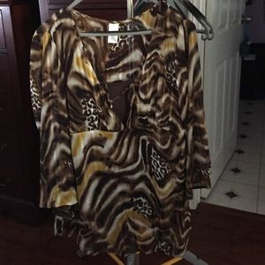 Multi colored blouse with under shirt