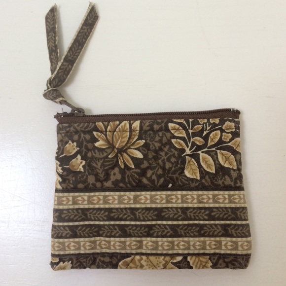 Tiny Brown Retired Vera Bradley Change Purse.