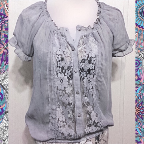 Eyelash Couture* Sheer Lace Top- Sz M