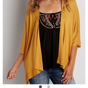 Maurice's Mustard/Orange Kimono Cardigan