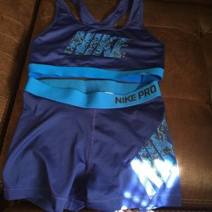 Nike pro bra & compression shorts