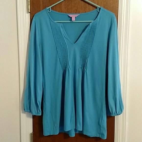 Lilly Pulitzer Blue 3/4 sleeve Blouse