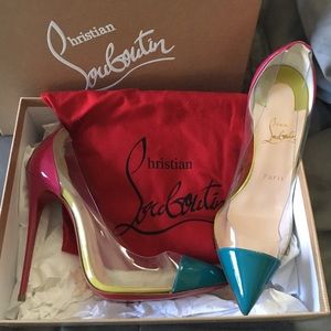 NEW Christian Louboutin Debout 120 patent/PVC