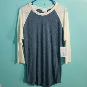 1 DAY SALE - Lularoe Heathered Blue/Cream Randy