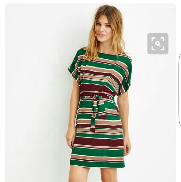 NWT Striped Short Sleeve Knee Length Sheath Dress