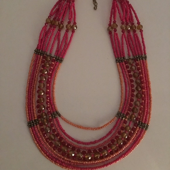Beautiful pink beaded necklace!