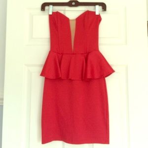Nastygal red peplum dress