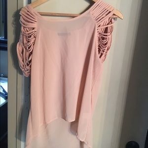 Dusty pink slit sleeve