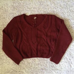 Maroon Crop Sweater