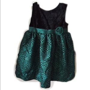 --SOLD---Black and Green Holiday Dress for girls