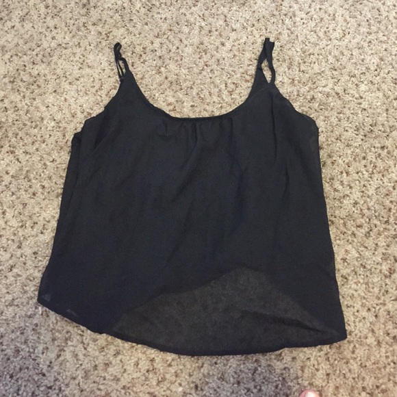 Black sheer crop top