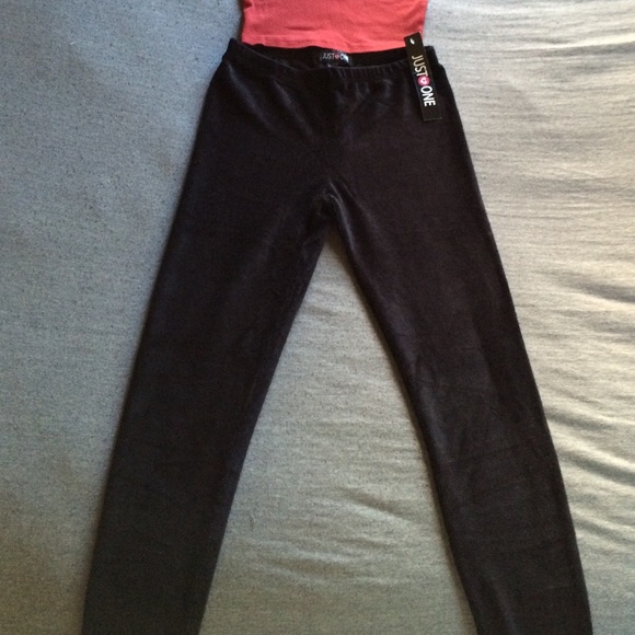 Black Corduroy Leggings by JUST ONE - Picture 2 of 3