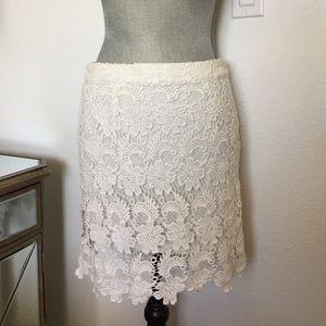 White Lace Mini Skirt