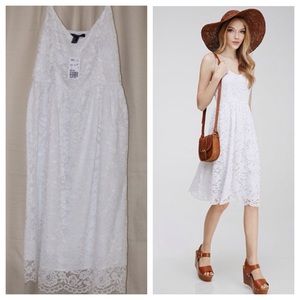 Floral white lace cami dress Forever 21