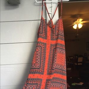 Fun patterned sundress.