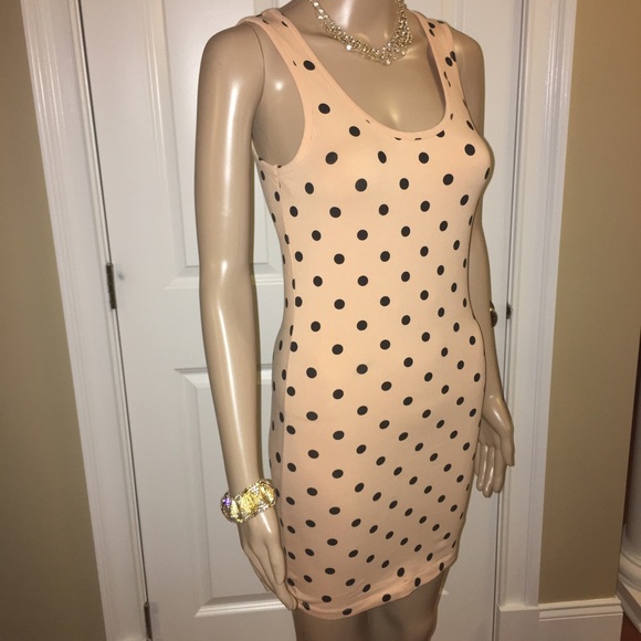 Forever 21 pink & black Polkadot Dress size small - Picture 1 of 3