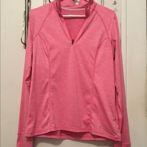 Quarter zip long sleeve workout shirt