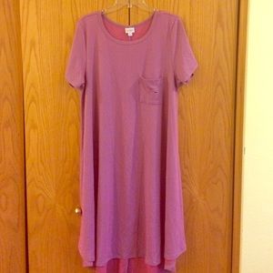 Lularoe Carly dress XL pink/purple blue pattern