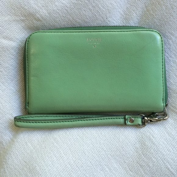Mint green fossil wallet