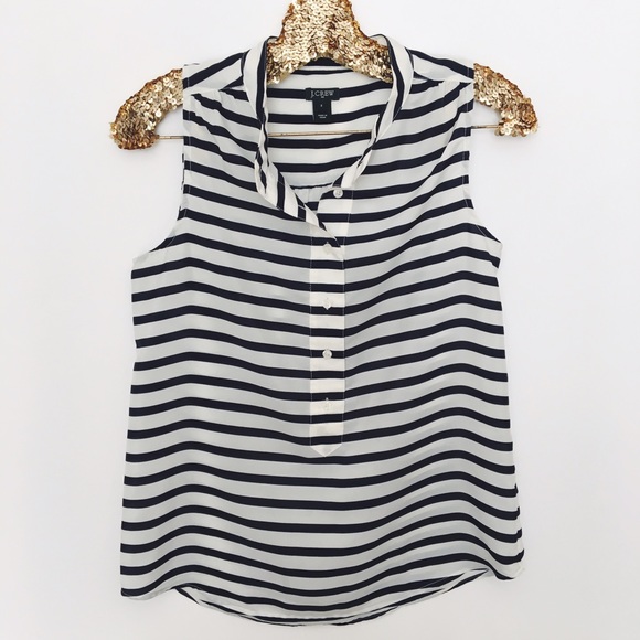 ❌ SOLD❌ J.Crew Striped Blouse - Picture 2 of 4