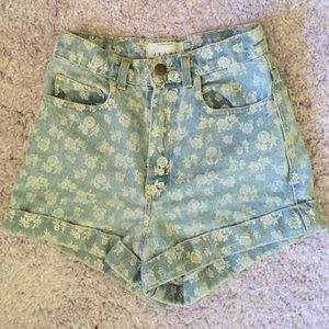 High Waist Floral Short