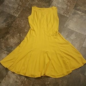 Yellow Patterned Sleeveless Dress