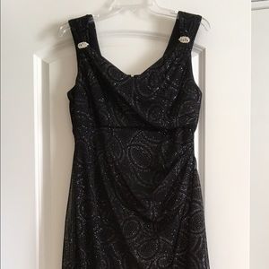 Glitter Embellished Sleeveless Wrap gown