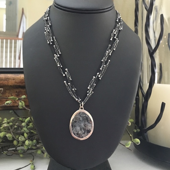 Silpada Silver/gray multi strand seed bead