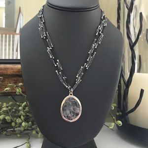 Silpada Silver/gray multi strand seed bead