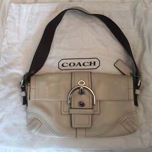 Cream, leather Coach purse