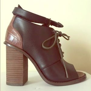 Kelsi Dagger Open Toe ankle Boots
