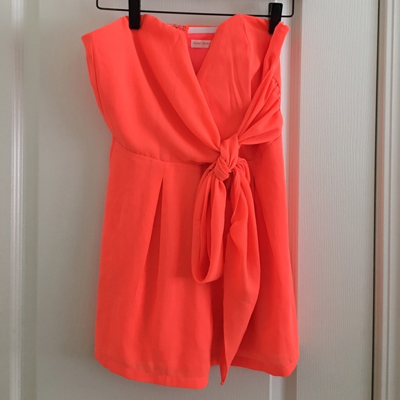 Neon Coral Super Cute Romper