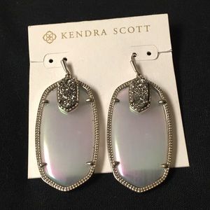 Kendra Scott Silver Druzy and iridescent earrings