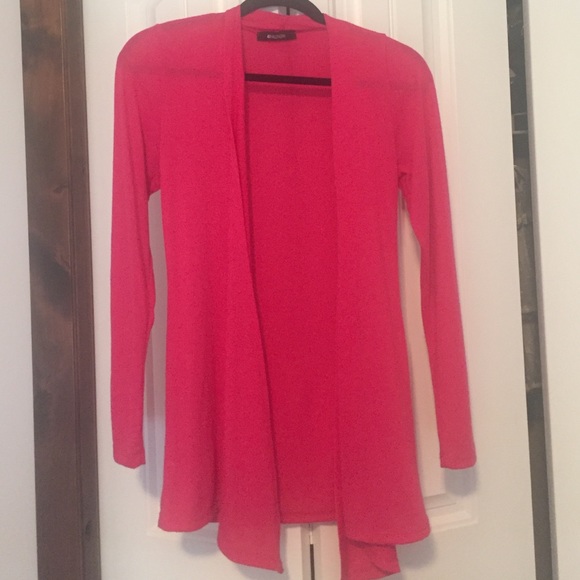 Long, pink cardigan!