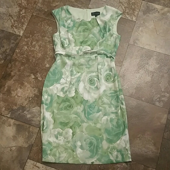 Green Rose Print Dress