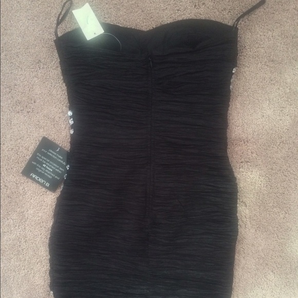 Black strapless rhinestone dress - Picture 2 of 3