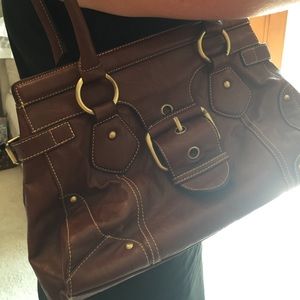 Fall brown leather bag