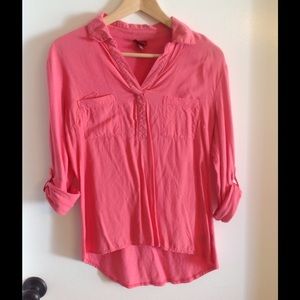 Coral 3/4 sleeve blouse, Small