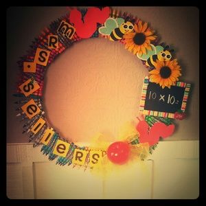 Teacher's crayon wreath