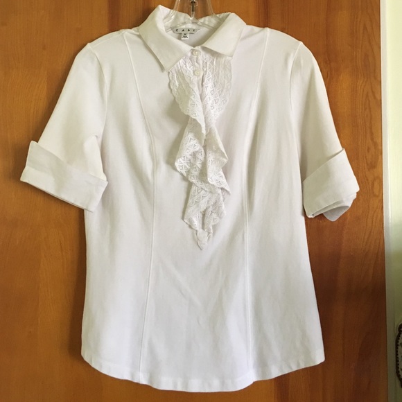 CAbi White Lace Blouse