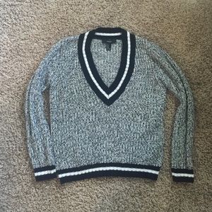 Collegiate striped knit sweater